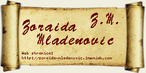 Zoraida Mladenović vizit kartica
